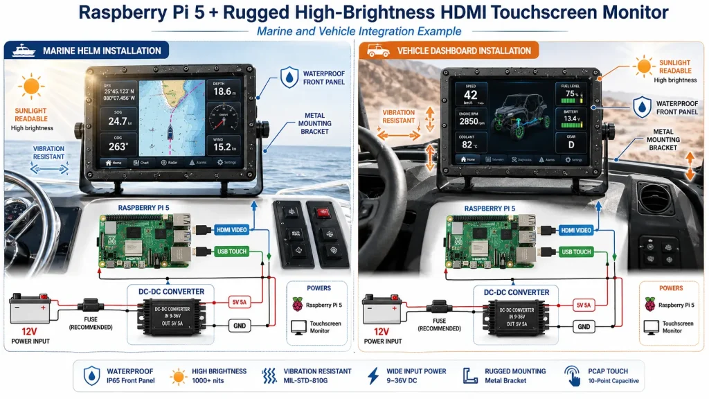 Raspberry Pi Screens for Marine and Vehicle Applications