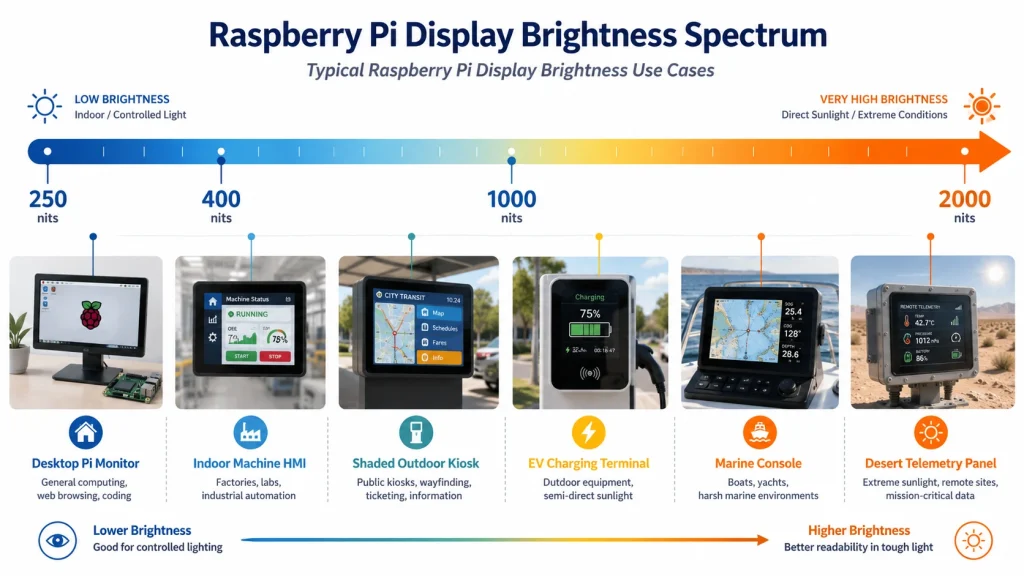 Sunlight-Readable Raspberry Pi Screen Selection Notes